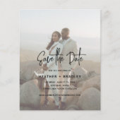 ミニマリスト写真予算結婚式の日付を保存 (正面)