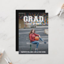 ミニマリスト写真卒業バーシティパーティーカード