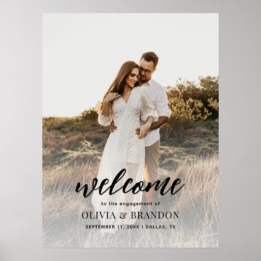 ミニマリスト写真台本エンゲージメントパーティーウェルカム ポスター (正面)