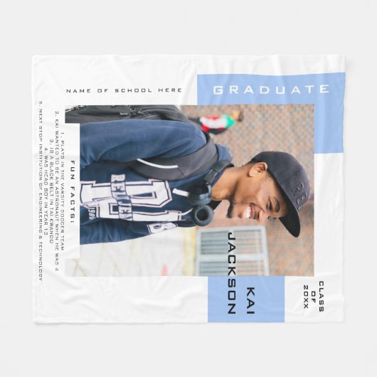 ミニマリスト写真大学院写真おもしろいファクト記念 フリースブランケット (正面(横))