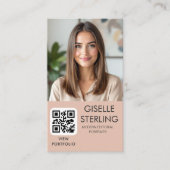 ミニマリスト写真撮影QRコードソーシャルメディア 名刺 (正面)