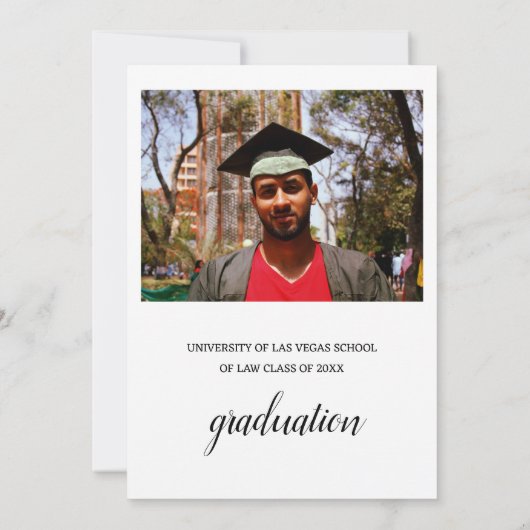 ミニマリスト写真法大学の卒業 案内状 (裏面)