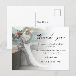 ミニマリスト写真結婚の追加Postcありがとう ポストカード