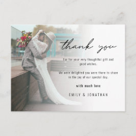 ミニマリスト写真結婚の追加Postcありがとう ポストカード