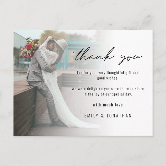 ミニマリスト写真結婚の追加Postcありがとう ポストカード (正面)