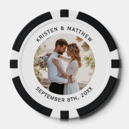 ミニマリスト写真結婚フレーム記念日 ポーカーチップ