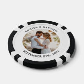 ミニマリスト写真結婚フレーム記念日 ポーカーチップ (シングル)