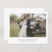 ミニマリスト写真結婚予算のサンキューカード (正面/裏面)