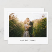 ミニマリスト写真結婚予算のサンキューカード (正面/裏面)