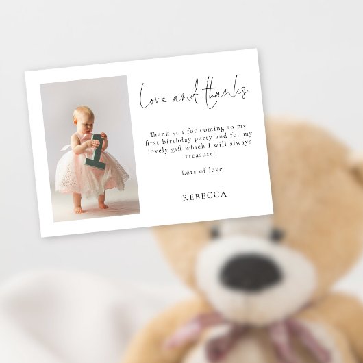 ミニマリスト写真1st誕生日の愛と感謝してい カード