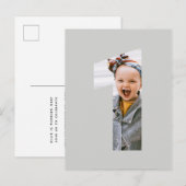 ミニマリスト写真1st誕生日カスタムカラーシンプル インビテーションポストカード (正面/裏面)