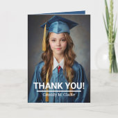 ミニマリスト写真8年生の卒業ありがとう サンキューカード (正面)