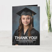 ミニマリスト写真8年生の卒業ありがとう サンキューカード (正面)