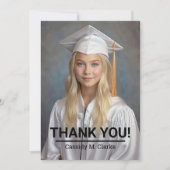 ミニマリスト写真8年生の卒業ありがとう サンキューカード (正面)