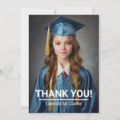 ミニマリスト写真8年生の卒業ありがとう サンキューカード (正面)