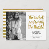 ミニマリスト写真&タッセル卒業 案内状 (正面/裏面)