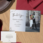 ミニマリスト写真 結婚式 サンクスカード – 横向き サンキューカード
