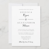 ミニマリスト写真QRコードスク結婚リプト 招待状 (正面)