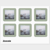 ミニマリスト写真Sage Green Love & 感謝してい結婚s スクエアシール (シート)