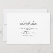 ミニマリスト写結婚真のサンキューカード サンキューカード (裏面)