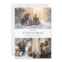 ミニマリスト冬のクリスマスファミリーフォトコラージュ