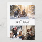 ミニマリスト冬のクリスマスファミリーフォトコラージュ シーズンカード (正面/裏面)