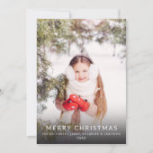 ミニマリスト冬のクリスマスフォトホリデーカード 招待状 (正面)