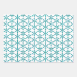 ミニマリスト冬のスノーフレーク・パターン・クリスマス ラッピングペーパーシート