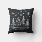 ミニマリスト冬の森エレガント- Snowy Tree Desi クッション (裏面)