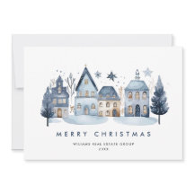 ミニマリスト冬の田舎の町のクリスマス企業の