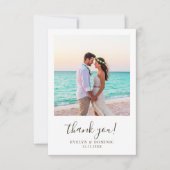 ミニマリスト冬の結婚式の写真 サンキューカード (正面)