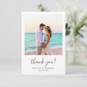 ミニマリスト冬の結婚式の写真 サンキューカード (スタンド正面)