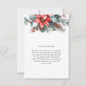 ミニマリスト冬の結婚式の写真 サンキューカード (裏面)