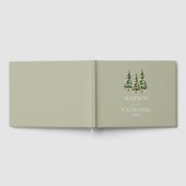 ミニマリスト冬の雪の松の木の森結婚の ゲストブック (全面)