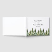 ミニマリスト冬の雪の松の木の森結婚の ゲストブック (全面)