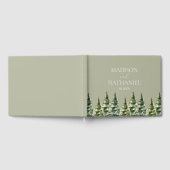 ミニマリスト冬の雪の松の木の森結婚の ゲストブック (全面)