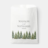 ミニマリスト冬の雪の松の木の森結婚の フェイバーバッグ (正面)