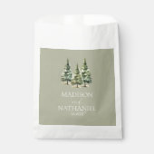 ミニマリスト冬の雪の松の木の森結婚の フェイバーバッグ (正面)
