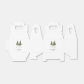 ミニマリスト冬の雪の松の木の森結婚の フェイバーボックス (折り畳みなし)