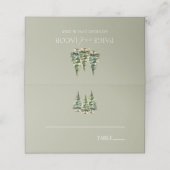 ミニマリスト冬の雪の松の木の森結婚の プレイスカード (外部開封)