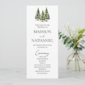 ミニマリスト冬の雪の松の木の森結婚の プログラム (スタンド正面)