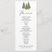 ミニマリスト冬の雪の松の木の森結婚の メニュー (正面)