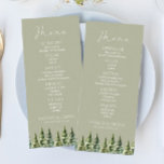 ミニマリスト冬の雪の松の木の森結婚の メニュー<br><div class="desc">これはミニマルな冬の雪の松の木の森結婚のメニューだ。</div>