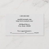 ミニマリスト医療コンサルタントの名刺 予約カード (裏面)