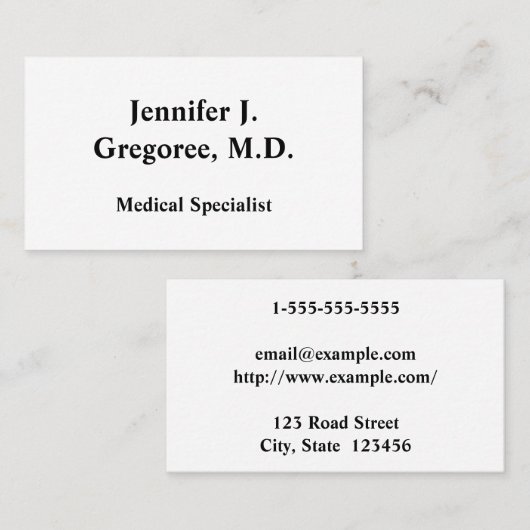 ミニマリスト医療専門家の名刺 名刺 (正面/裏面)