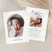 ミニマリスト十字洗礼と《キリスト教》洗礼式や命名式写真 招待状