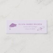 ミニマリスト卒業アイコン名カードパープル スキニー名刺 (正面)