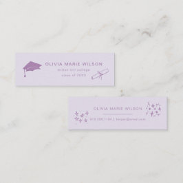 ミニマリスト卒業アイコン名カードパープル スキニー名刺