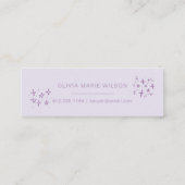 ミニマリスト卒業アイコン名カードパープル スキニー名刺 (裏面)