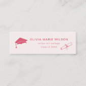 ミニマリスト卒業アイコン名カードライトピンク スキニー名刺 (正面)